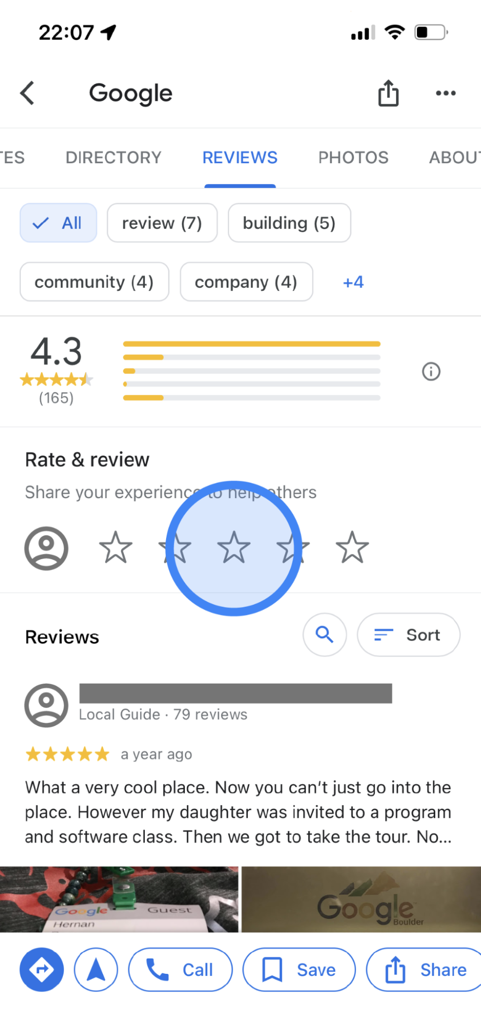 only i can see my google review