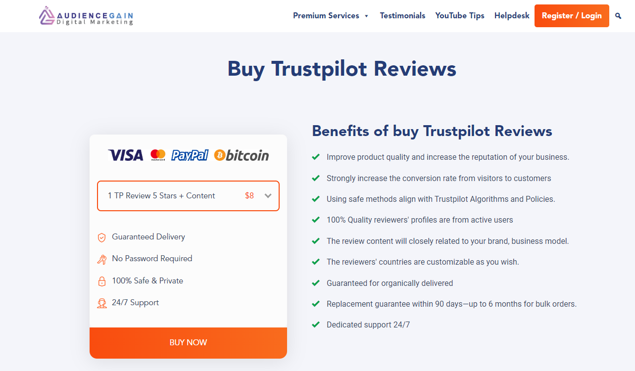 comprar avaliações Trustpilot