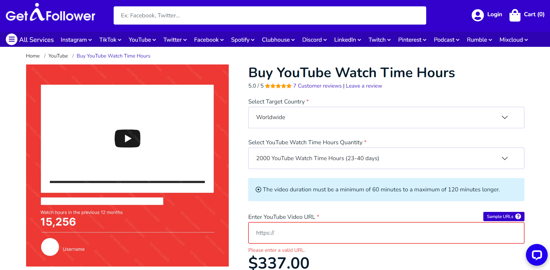 buy cheap youtube watchhours