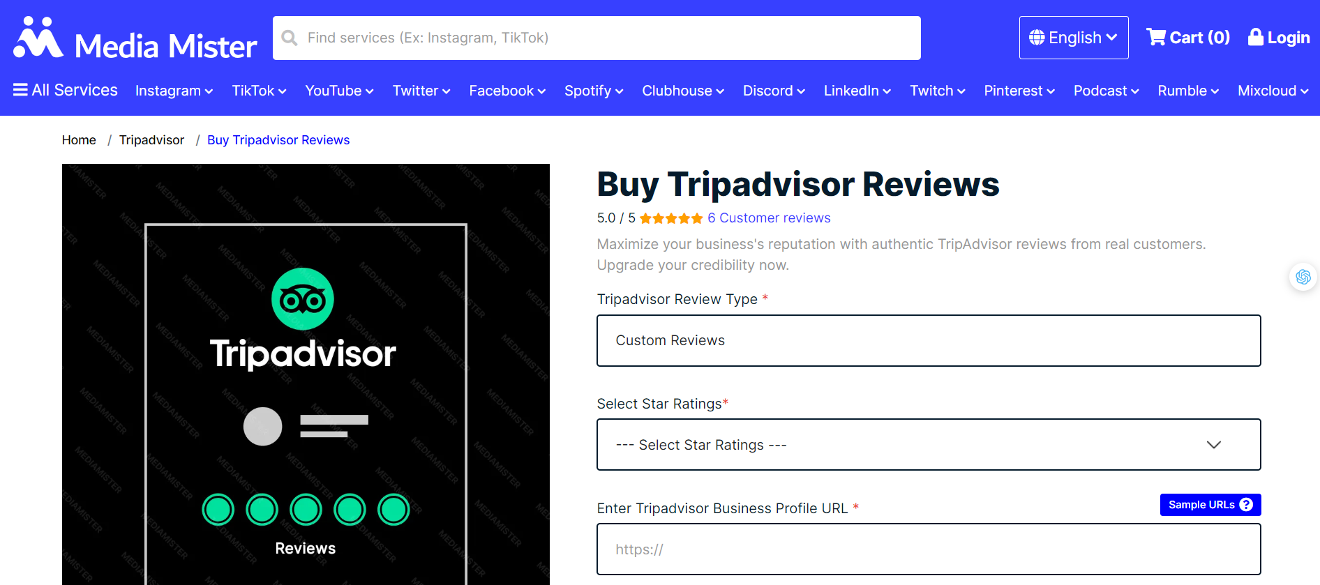 αγοράστε κριτικές του tripadvisor